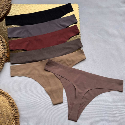 Kit Calcinhas Fio Canelada Corte a Laser Sem Costura Poliamida Lingerie Fio Dental Importada Tanga