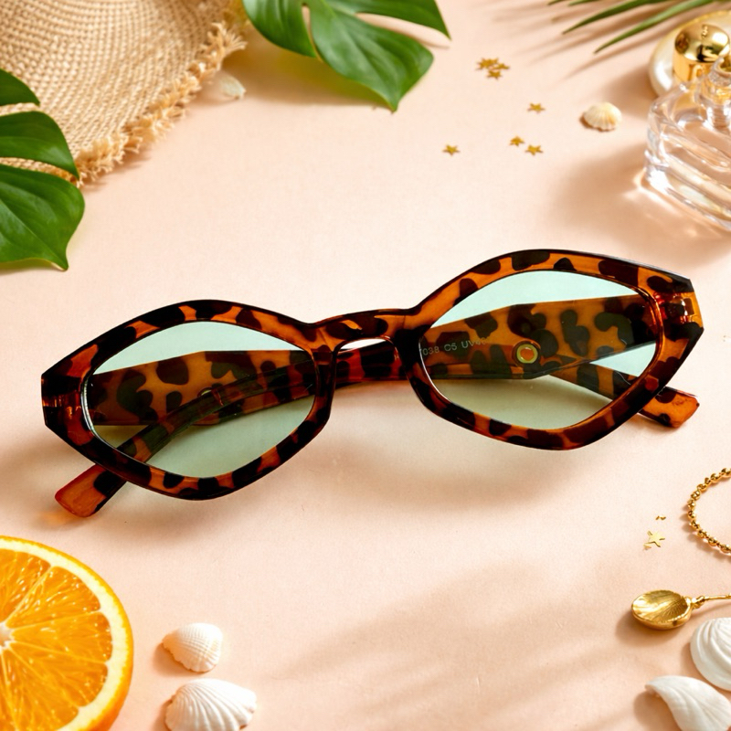 Óculos de Sol Feminino Poligonal Unissex UV400 Proteção Solar Várias Cores da Moda