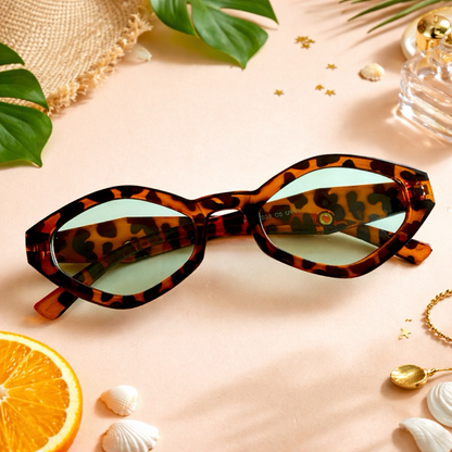Óculos de Sol Feminino Poligonal Unissex UV400 Proteção Solar Várias Cores da Moda
