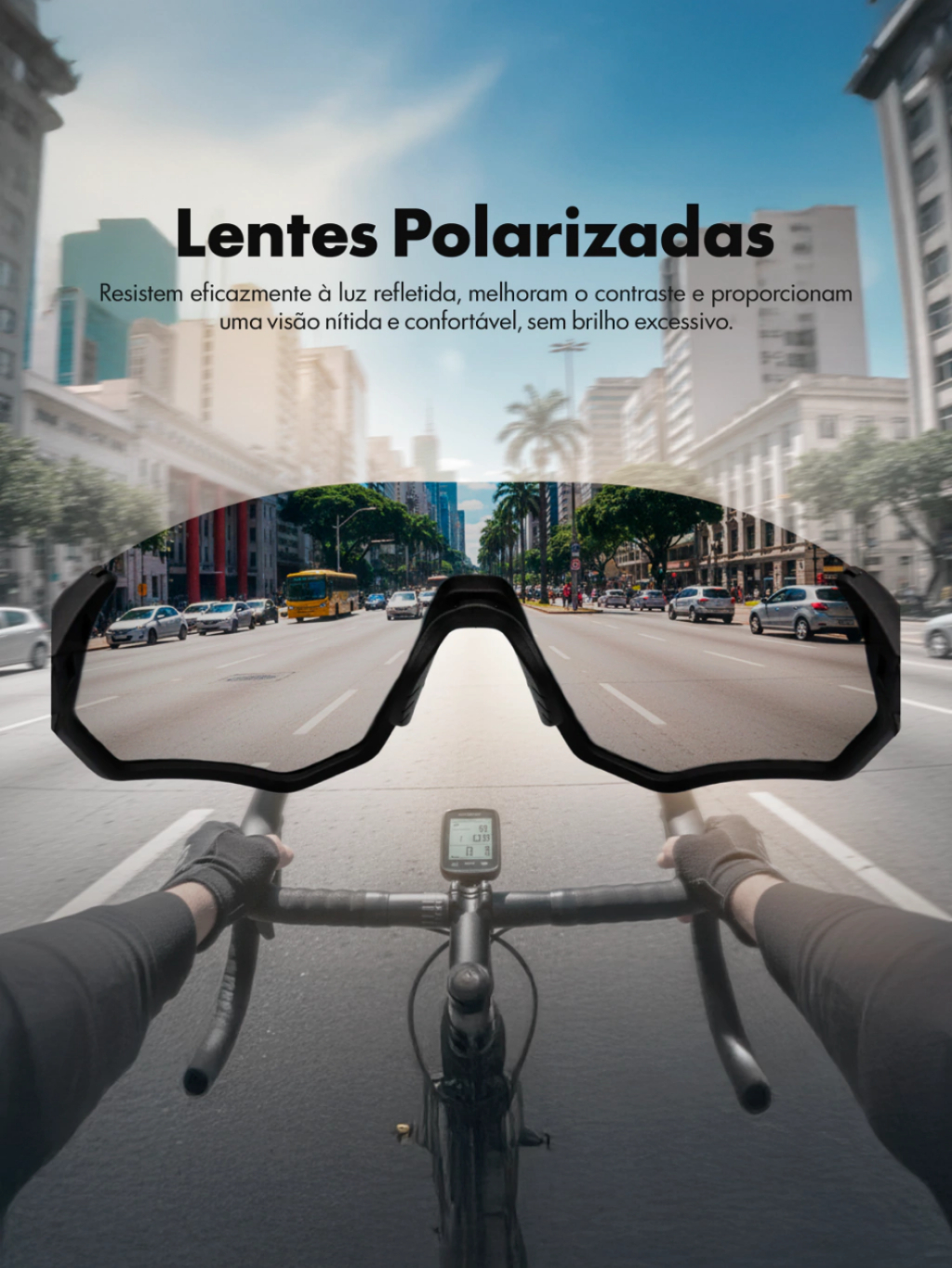 Oculos de Sol Esportivo Polarizado Pace Uv400 Ciclismo Bicicleta Corrida Unissex