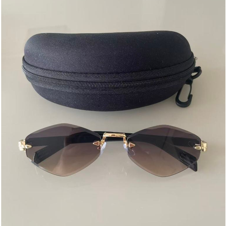 Óculos de Sol Feminino Sem Aro UV400 — Design Geométrico