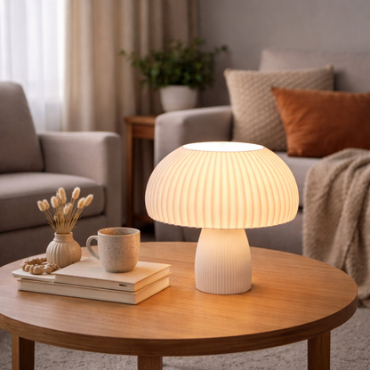 Abajur Luminária de Mesa Cogumelo Cabeceira Mush Design Moderno Minimalista Quarto Sala Escritório