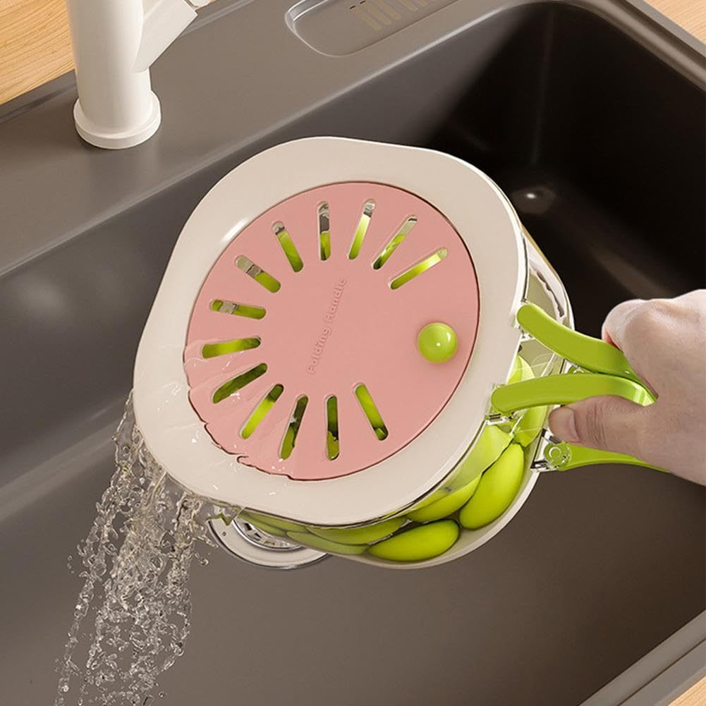 Bacia Lavar Frutas Cesto Escorredor Alimentos Multiuso Com Tampa