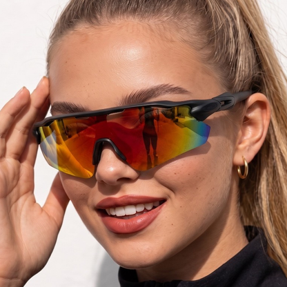 Oculos de Sol Vermelho Baixa Polarizado Pace Esportivo Em Alta Premium Ciclismo Bike Corrida uv400