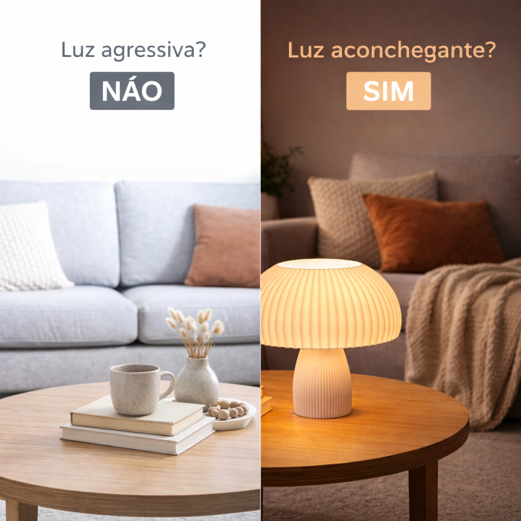 Abajur Luminária de Mesa Cogumelo Cabeceira Mush Design Moderno Minimalista Quarto Sala Escritório