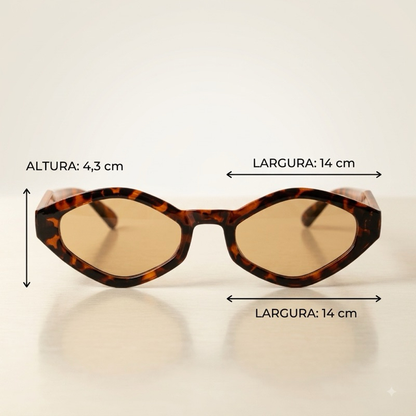 Óculos de Sol Feminino Poligonal Unissex UV400 Proteção Solar Várias Cores da Moda