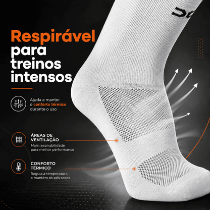 Kit 2 pares Meia Esportiva Corrida Unissex Cano Médio Esportes Academia Gym Dry Fit 97% Poliamida