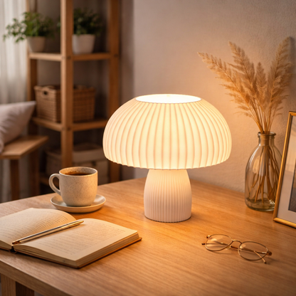 Abajur Luminária de Mesa Cogumelo Cabeceira Mush Design Moderno Minimalista Quarto Sala Escritório