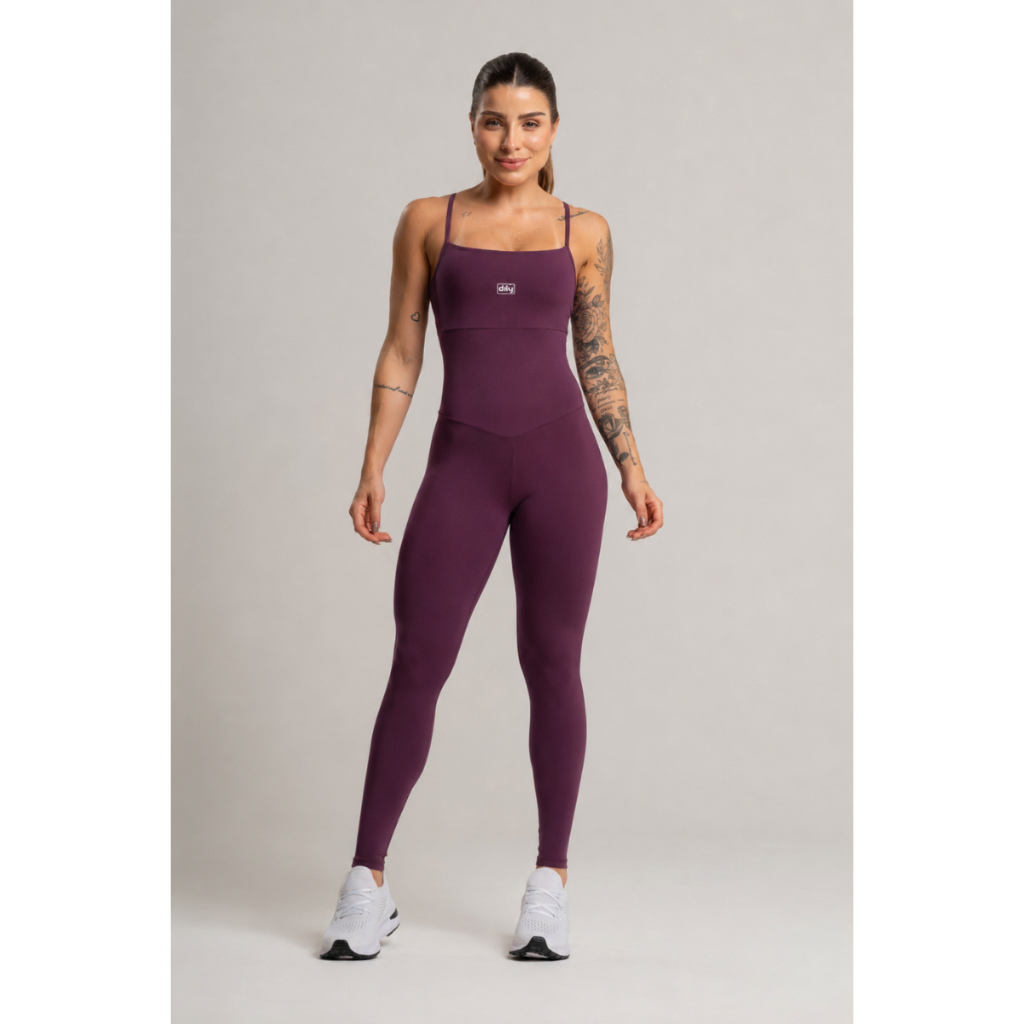 Macacão Fitness Feminino em Poliamida com Proteção UV50