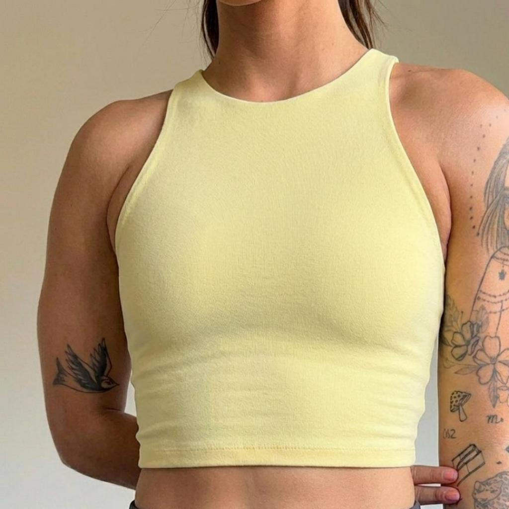 Top Fitness Feminino de Suplex com Alta Compressão