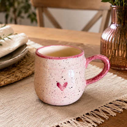Caneca Bojuda Café Chá 250ml De Cerâmica Decorada Pintada A Mão
