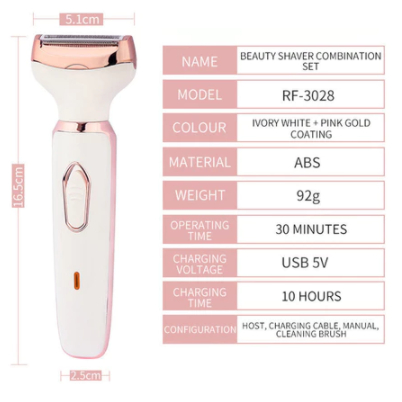 Barbeador Elétrico 4 Em 1 Para Mulheres Remoção De Pelos Corporais feminino/aparador de pelos do nariz e sobrancelhas