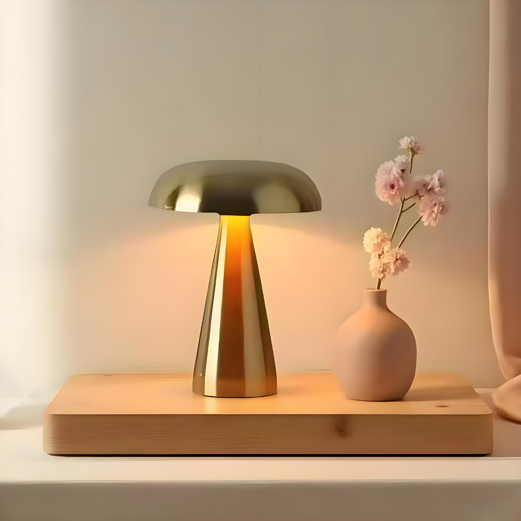 Luminária LED Cogumelo Retrô Recarregável — Touch