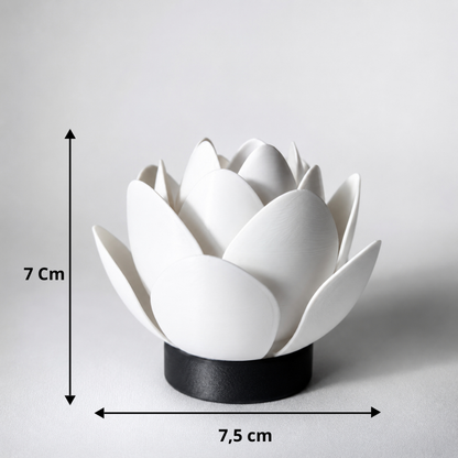 Luminária Flor de Lótus LED Decorativa – Pequeno Abajur de Mesa Zen para Quarto, Sala e Decoração