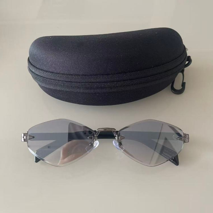 Óculos de Sol Feminino Sem Aro UV400 — Design Geométrico