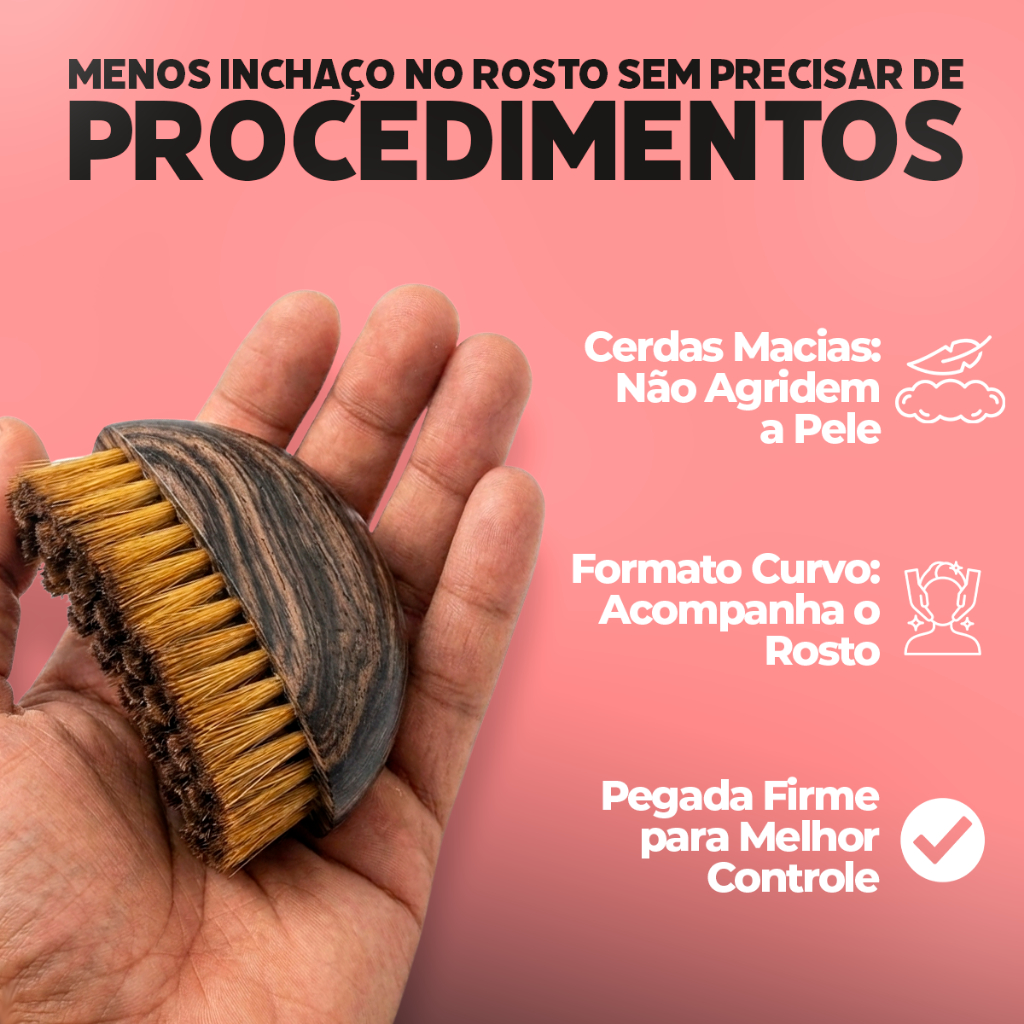 Escova De Massagem De Drenagem Linfática Ergonômica Macia Para Contorno Facial E Mandíbula escova lifting facial