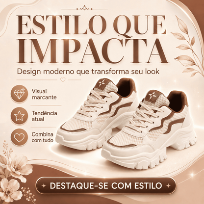 Tênis Feminino Chunky Tratorado Minimalista Solado Alto Dia a Dia-Promoção Envio Relâmpago