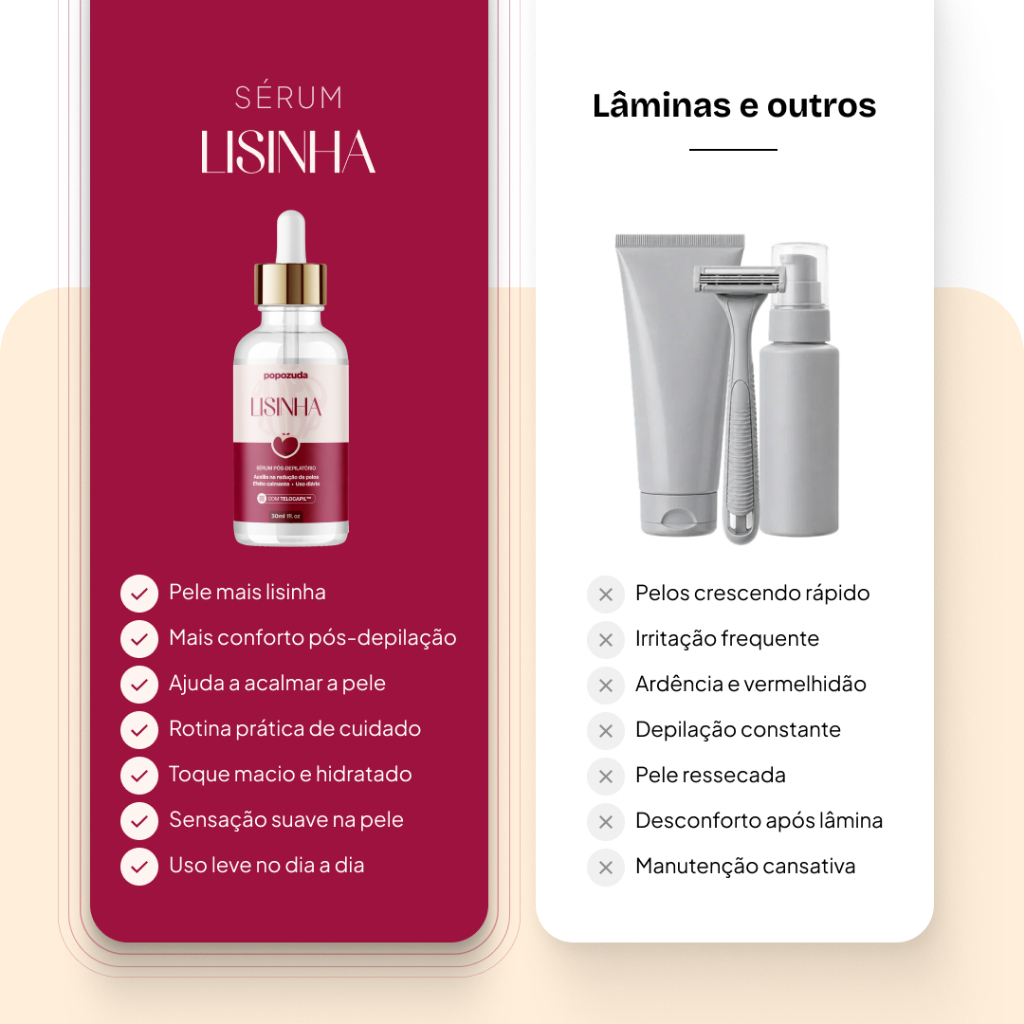 Popozuda Clarinha + Lisinha | Séruns Corporais para Rotina Pós-Depilação e Uniformização da Pele