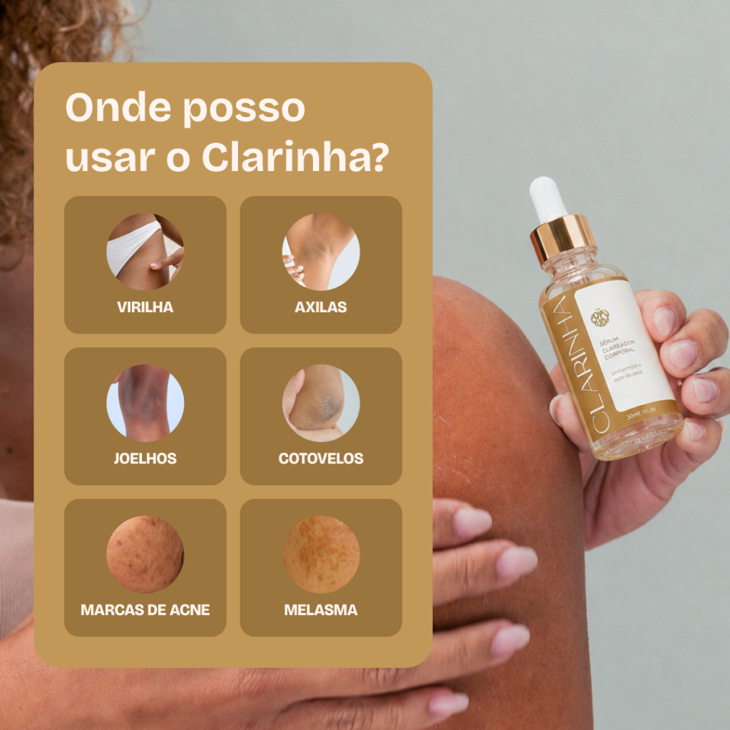 Popozuda Clarinha Sérum Clareador Corporal com Niacinamida e Ácido Tranexâmico