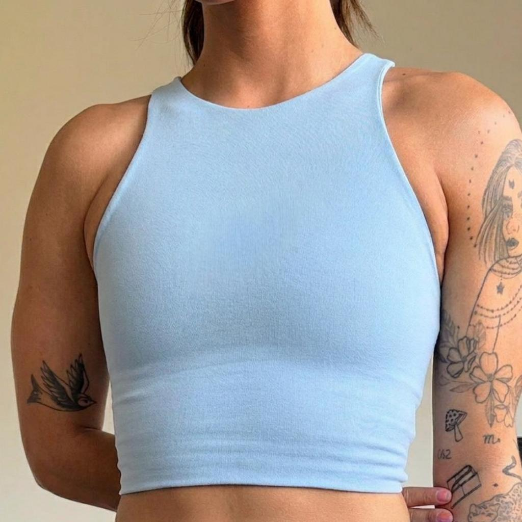 Top Fitness Feminino de Suplex com Alta Compressão
