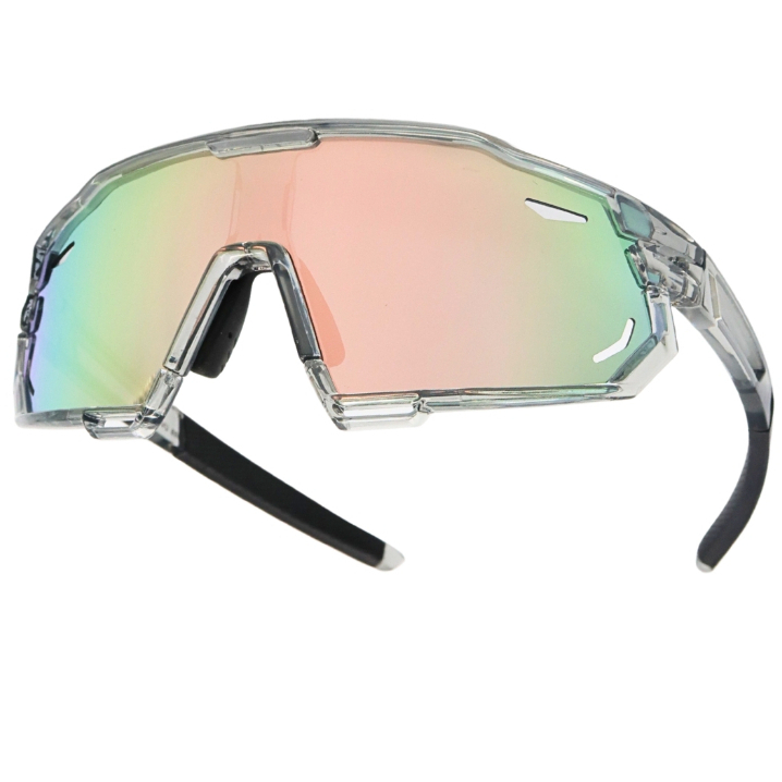 Óculos Esportivo Polarizado Premium Cinza Rose Espelhado Tendencia Blogueira Corrida Fitness uv400