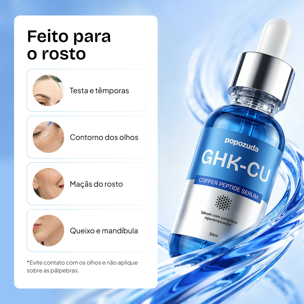 Sérum Facial GHK-CU Popozuda 30ml | Peptídeo de Cobre + Exossomos