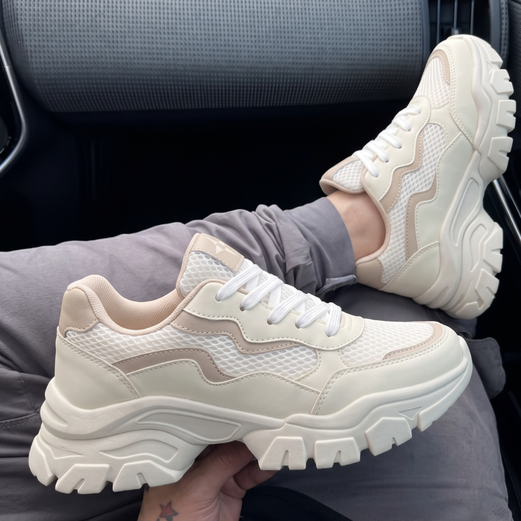 Tênis Feminino Chunky Tratorado Minimalista Solado Alto Dia a Dia-Promoção Envio Relâmpago