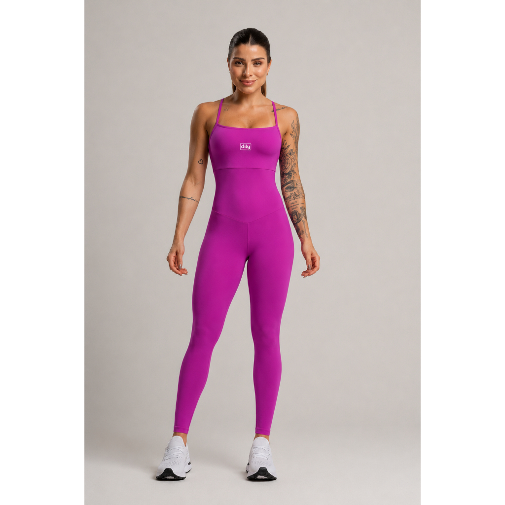 Macacão Fitness Feminino em Poliamida com Proteção UV50
