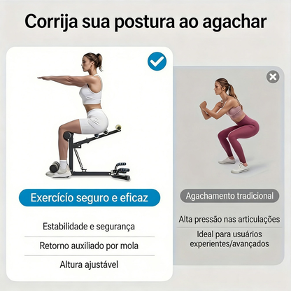 Máquina de Agachamento Profundo Ajustável | Exercícios de Núcleo e Pernas e glúteos