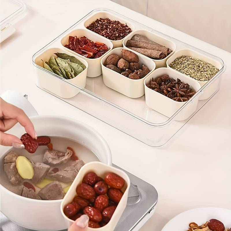 Pote Organizador de Geladeira Hermético Multiuso Com 8 Divisórias Para Verduras e Alimentos Com Escorredor