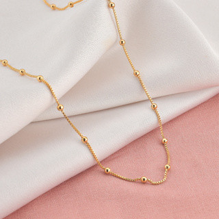 Colar com Bolinhas Douradas Banhado a Ouro 18K