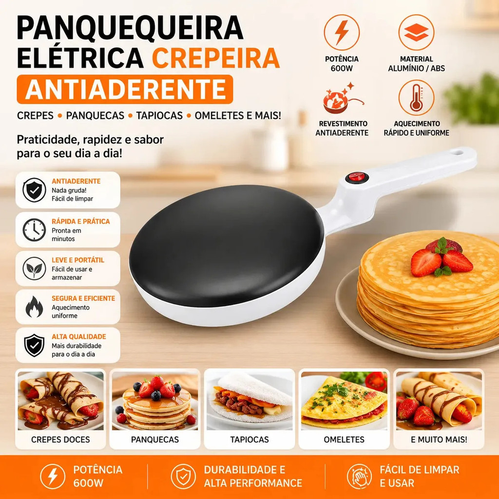 Maquina Panqueca Elétrica Omelete Crepes