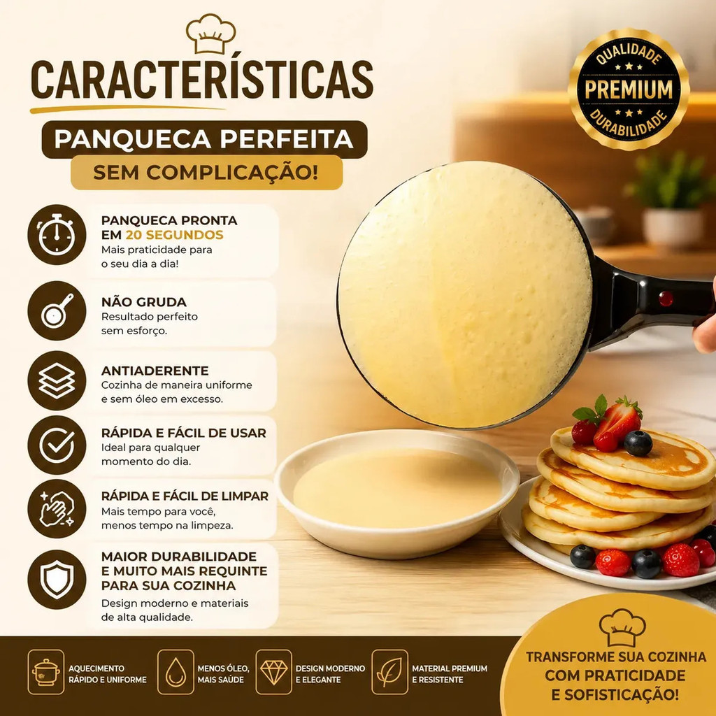 Maquina Panqueca Elétrica Omelete Crepes