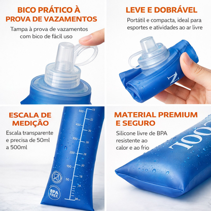 Soft Flask 250ml ou 500ml Garrafa Dobrável para Corrida Academia Bike Trekking